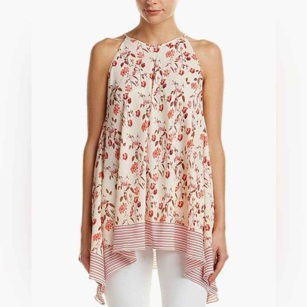 Max Studio floral boho print trapeze blouse top size XS